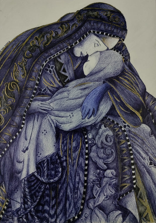 Heaven in Her Arms - Original Ball pen