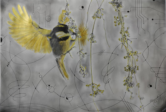 Heavenly Care (Matthew 6:26-27) - Original pencil