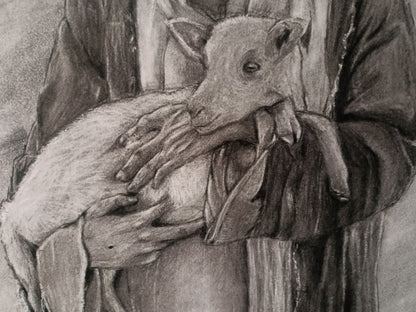 Not Forgotten (Luke 15:4) - Original Charcoal